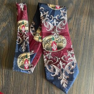 Tabasco Novelty men's classic blue red Necktie 100% Silk USA Oyster Sauce Bottle